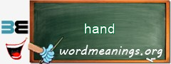 WordMeaning blackboard for hand